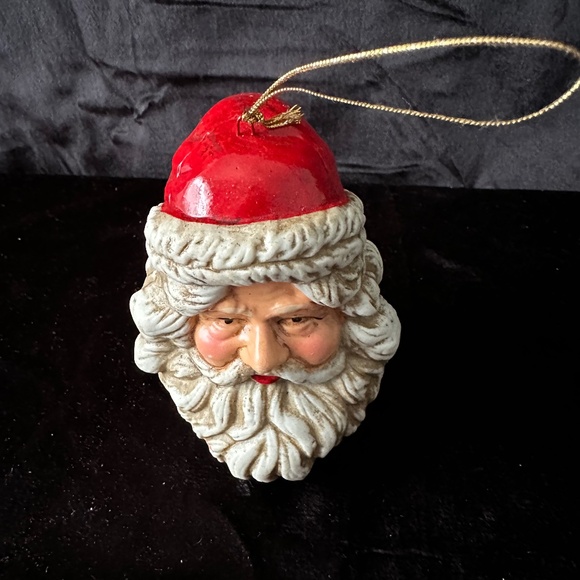Vintage  ceramic Santa Head Ornament - Picture 1 of 5